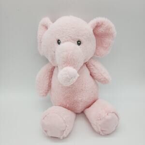 Kellytoy Pink Elephant Rattle Plush 11" Sewn Eyes Crinkle Ears Stuffed Toy Lovey
